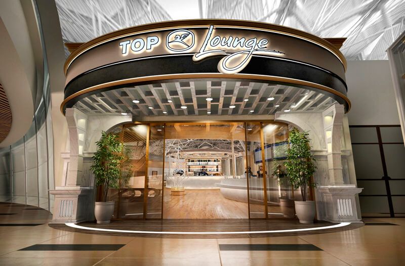 Стильное оформление lounge-зоны Top Lounge в аэропорту Внуково