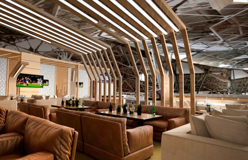 Декоративные перегородки в lounge-зоне Top Lounge в аэропорту Внуково