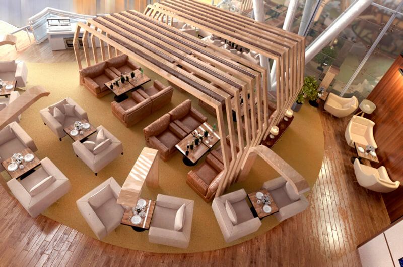 Пространство для отдыха пассажиров в lounge-зоне Top Lounge